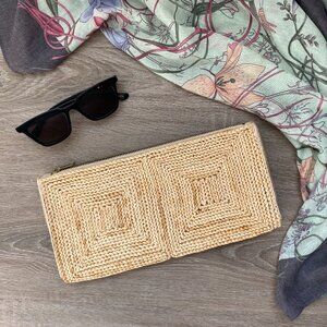 Vintage Italian Woven Straw Clutch Marcus Brothers Made in Italy